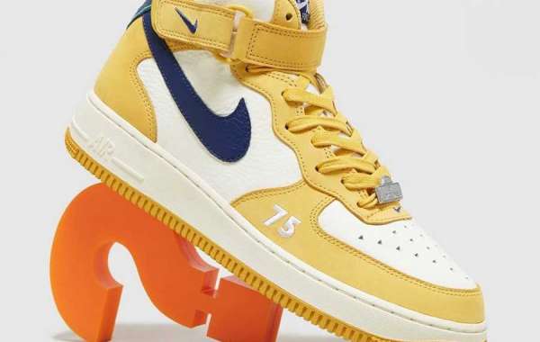 New Nike Air Force 1 Mid "Paris" DO6729-700 The eye-catching yellow color is really bright!